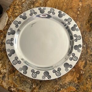 Wilton Armetale Silver and Black Mickey Ears Pattern Platter